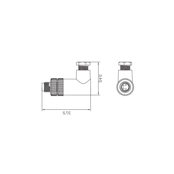 M8 4Pin, female 90°, screw connection, 63F083